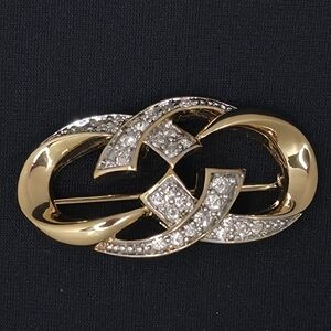 VTG D’Orlan 22k Gold Plated Swarovski Crystal Brooch - Perfect Condition